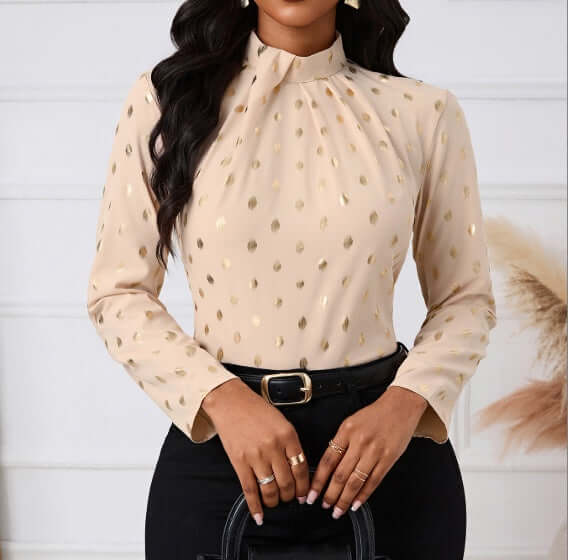 Ladies' Polka Dot Long-Sleeve Blouse