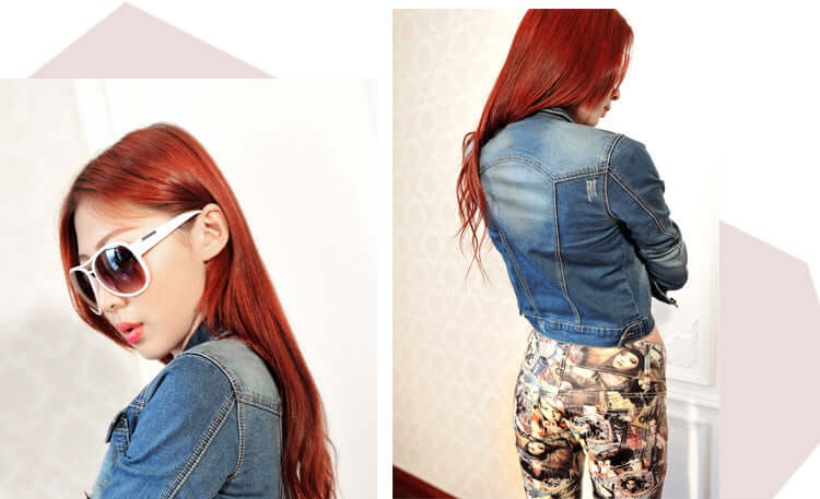 Slim Washed Blue Cotton Denim Jacket