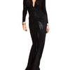 Deep V Long Sleeve Pleated Maxi Dress